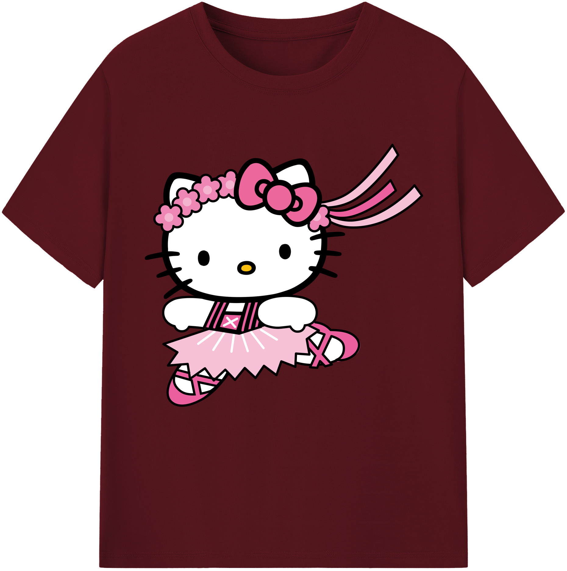（画像用） Hello Kitty ハローキティ 綿100％半袖Tシャツ（フロントプリント）